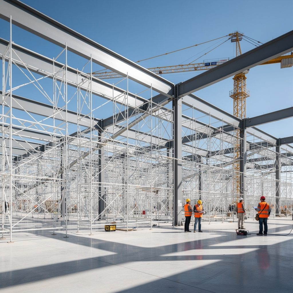 Estructura de concreto armado en sitio de construcción